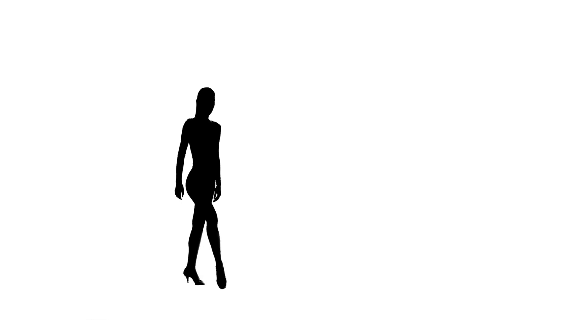 1920x1080 Woman Solo Dancing Elements Of Ballroom Dancing. Black Silhouette