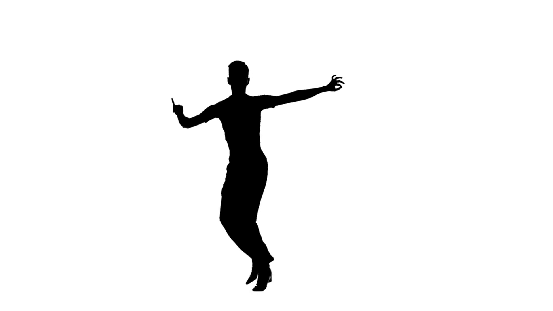 1920x1080 Man Solo Dancing Elements Of Ballroom Dancing. Silhouette, Slow