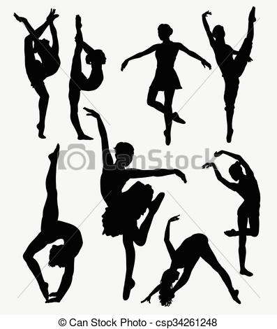 397x470 Dancer Silhouette. Tradition And Modern Dance Silhouette . Eps