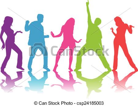 450x346 Dancing Silhouettes Vector Clipart