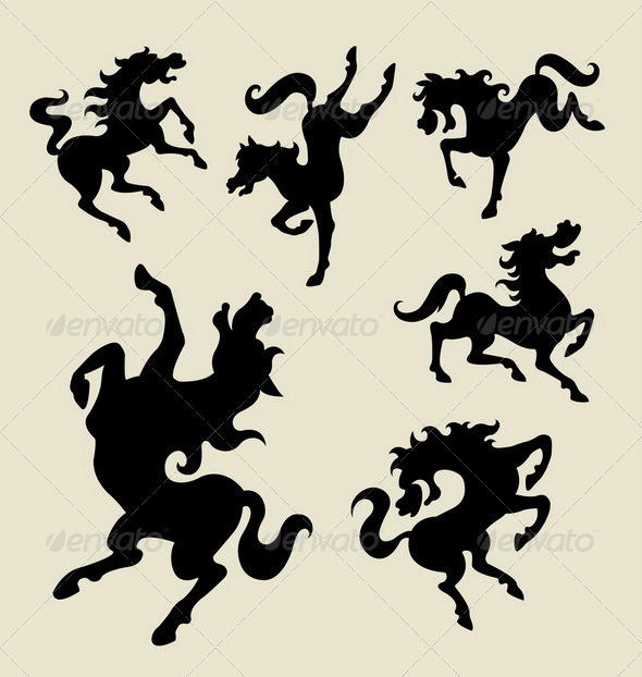 590x622 Horse Dancing Silhouette Vector By Comicvector703 Graphicriver