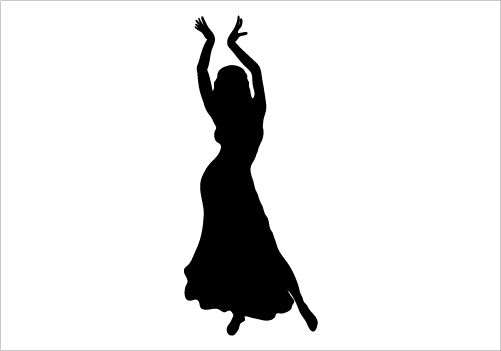 501x351 Vector Illustration Of A Silhouette Of Woman Dancing Belly Dance