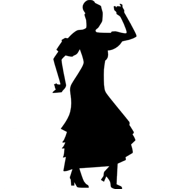 626x626 Flamenco Dancer Woman Silhouette Icons Free Download