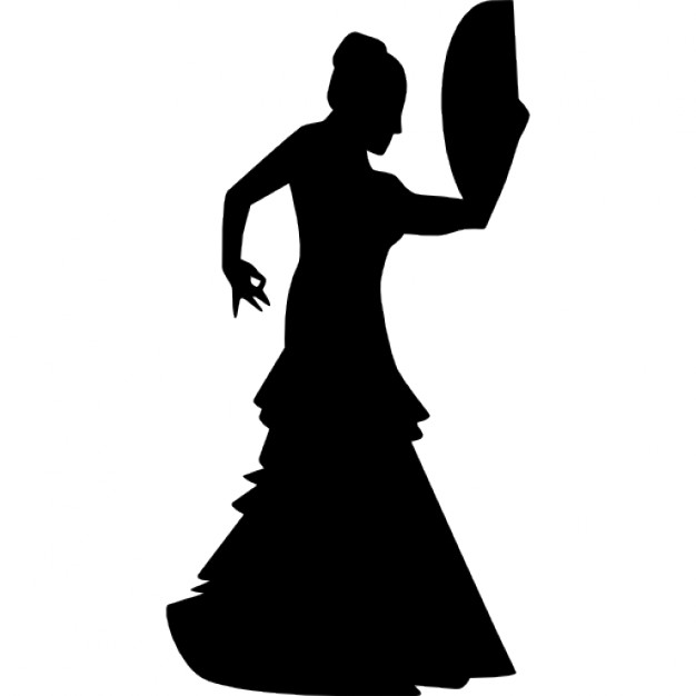 626x626 Flamenco Female Dancer Silhouette Icons Free Download
