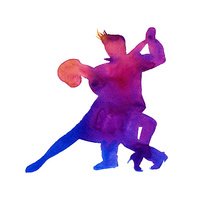 200x200 Silhouette Of A Man And A Woman Dancing Stock Vectors