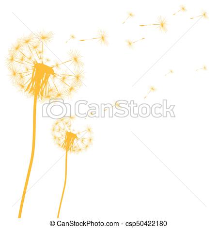 450x470 Silhouette Of A Dandelion On A White Background Vector Vector