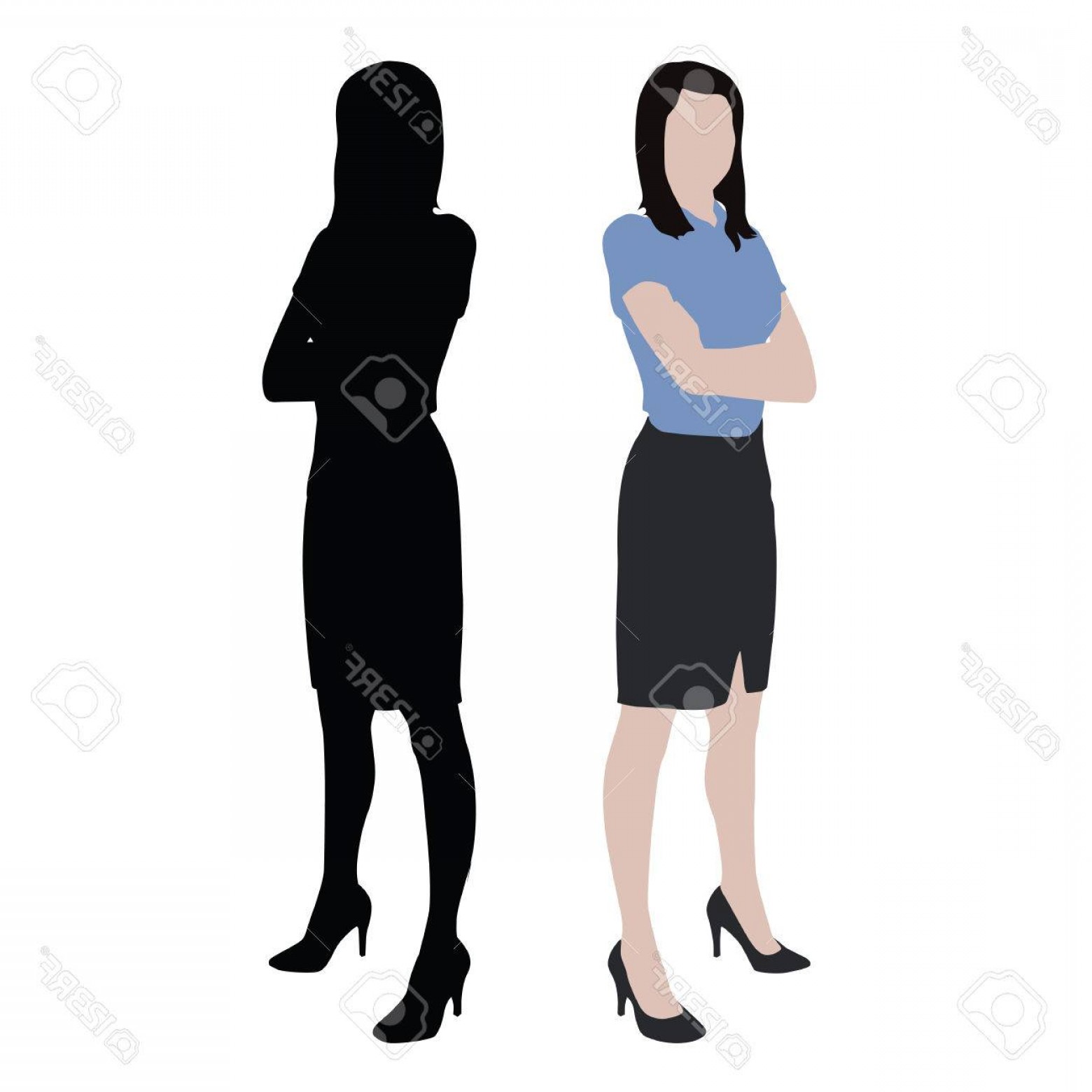 1560x1560 Photostock Vector Business Women Isolated Silhouette