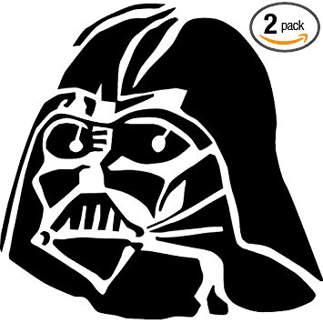 355x355 Darth Vader Face Icon (Black) (Set Of 2)