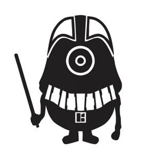 300x300 Minion Darth Vader Silhouette Vinyl Decal Adhesive Sticker