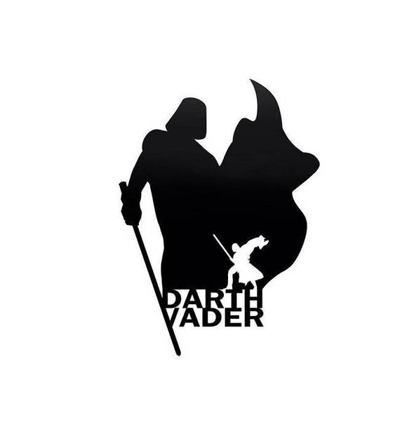 580x612 Darth Vader Silhouette Vinyl Decal Sticker Tacustomgraphix
