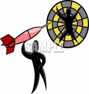 285x300 Image Silhouette Of A Man Throwing A Dart Onto A Man On A Dart Board