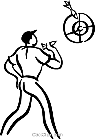 328x480 Man Playing Darts Royalty Free Vector Clip Art Illustration