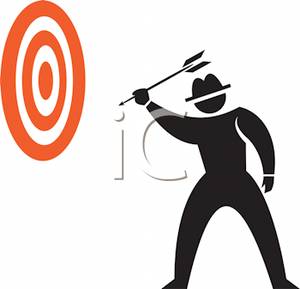 300x289 Of A Man Throwing Darts Clip Art Image
