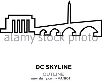 405x320 Outline Washington Dc City Skyline With Copy Space. Business