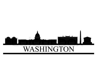 320x280 Washington Dc City Skyline Silhouette Vector Illustration Stock