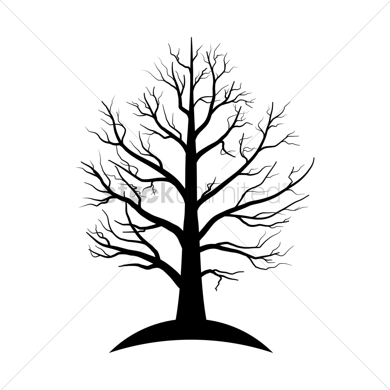 1300x1300 Dead Tree Silhouette Vector Image