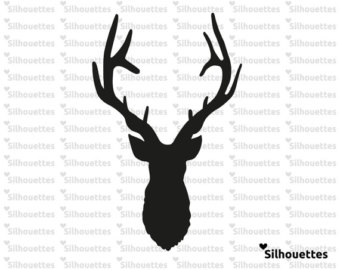 340x270 Deer Head Silhouette Machine Embroidery Design. Ombre