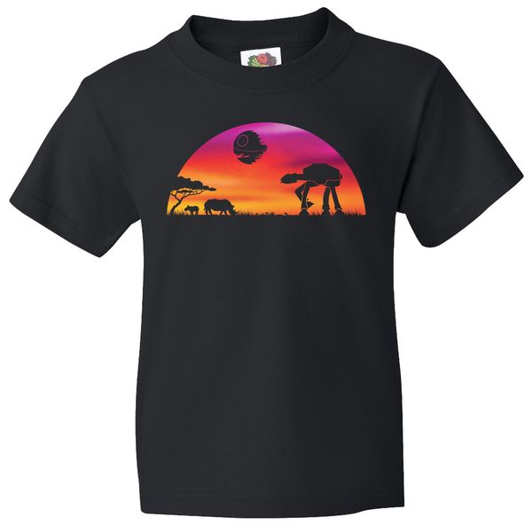600x592 At At Death Star Sunrise Silhouette Kids T Shirt Teeshirtpalace