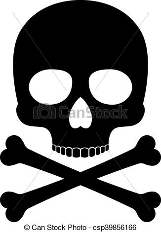 326x470 Crossbones Skull Death Vector Silhouette Icon. Skull Vector