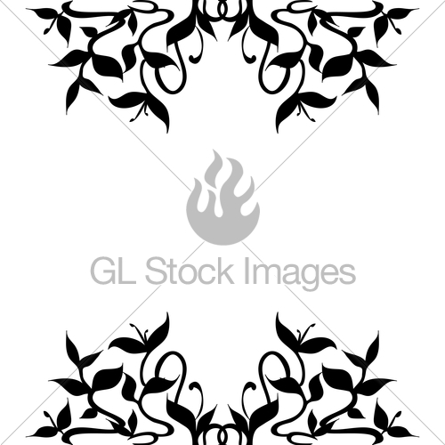 500x500 Plant Sprouts Black Silhouette For Frame Border Decoration Gl