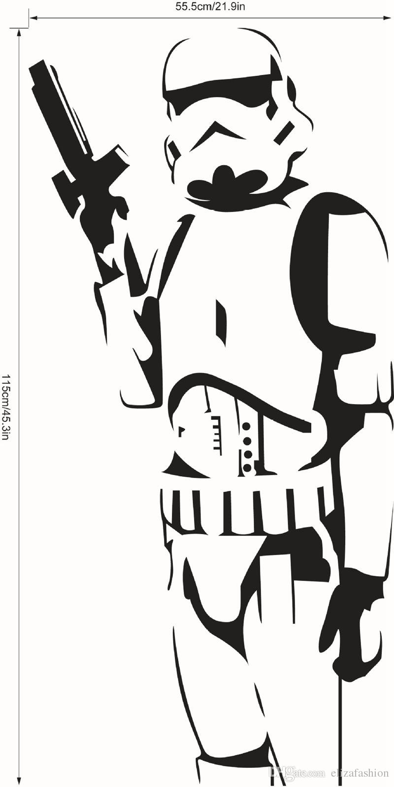 800x1597 Star Wars Silhouette Wall Art Sticker Decal Diy Home Decoration