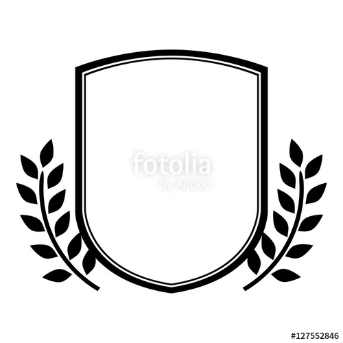 500x500 Black Emblem Silhouette Heraldic Decorative Frame With Leaves