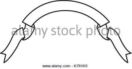 450x235 Ribbon Decorative With Folds In Monochrome Blurred Silhouette