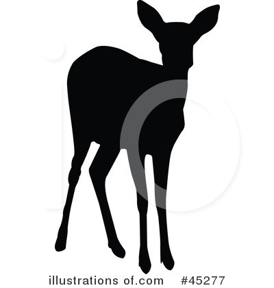 400x420 Silhouetted Deer Clipart