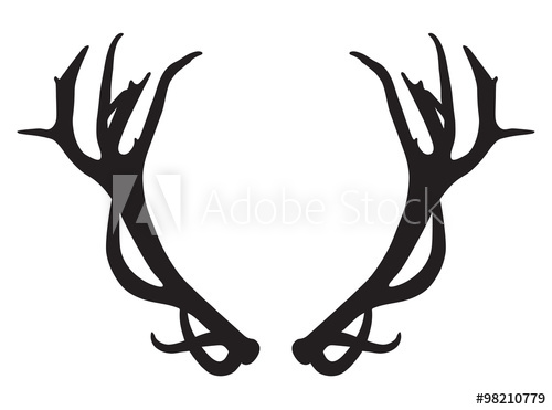 500x371 Black Silhouette Of Deer Antlers