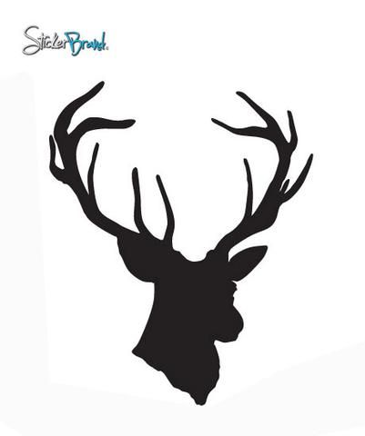 401x480 Vinyl Wall Decal Sticker Hanging Deer Head Silhoutte