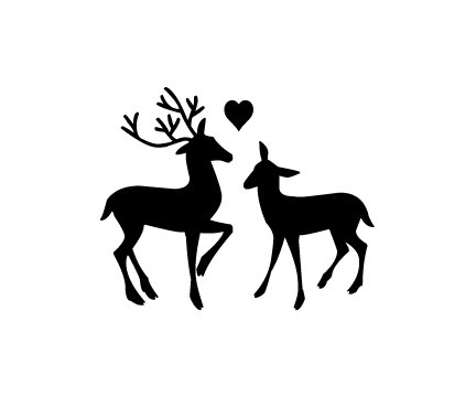 432x360 Reindeer In Love Christmas Winter Wedding Rubber Stamp Deer Amp