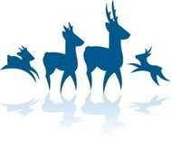 189x157 Deer Family Buck, Doe, Fawn Silhouette Background Premium Clipart