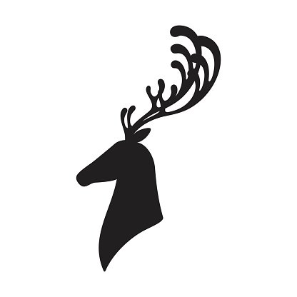 416x416 Deer Head Vector Illustration Isolated Elk Silhouette Premium