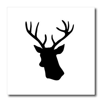 355x355 3drose Ht 179700 3 Black Deer Head Silhouette On White