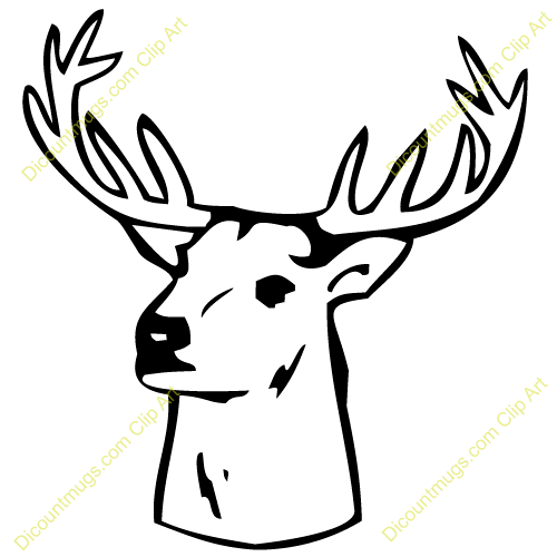 500x500 Clipart Deer Head In Wall Collection