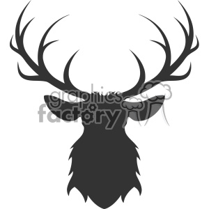 300x300 Royalty Free Deer Head Silhouette Vector Art 403156 Vector Clip