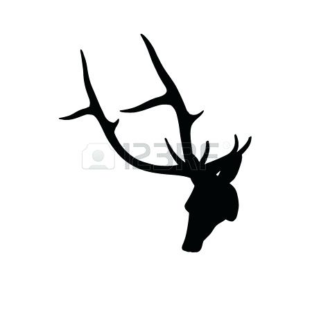 450x450 Black Deer Head Black Silhouette Of Deer Head With Antlers Vector