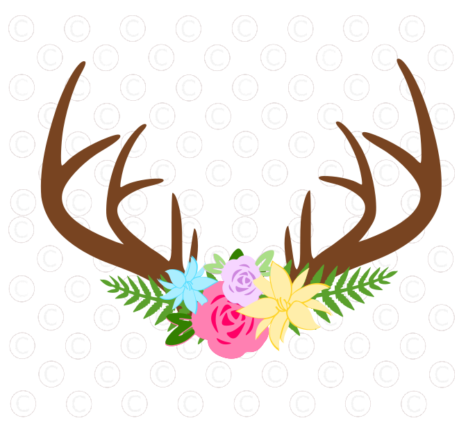 661x621 Freebie Friday. Deer Antler And Flower Svg Cut Files I Know It'S