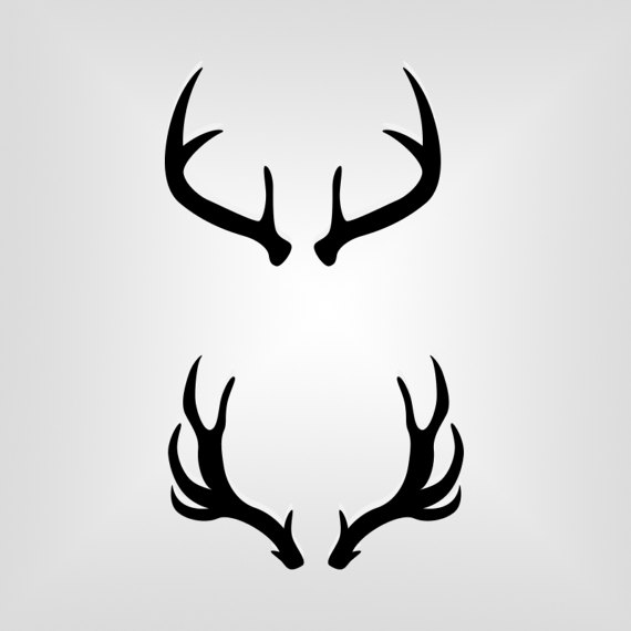 570x570 Deer Antlers Outline Silhouette Cutout Vector Art Cricut