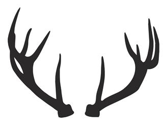 320x247 Deer Antlers Silhouette Decal Sticker