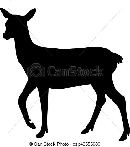 415x470 Silhouette Of Roe Deer Vector