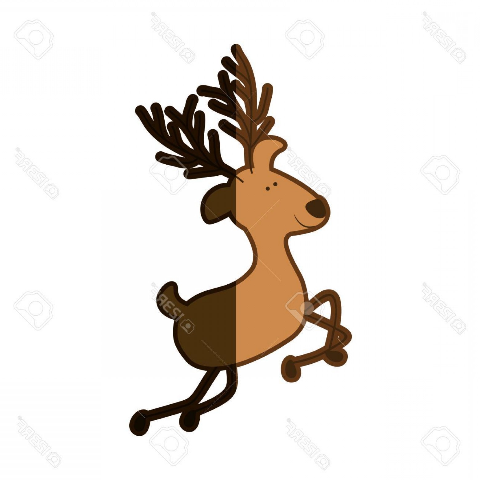 1560x1560 Photostock Vector Silhouette Caricature Color Of Reindeer Jumping