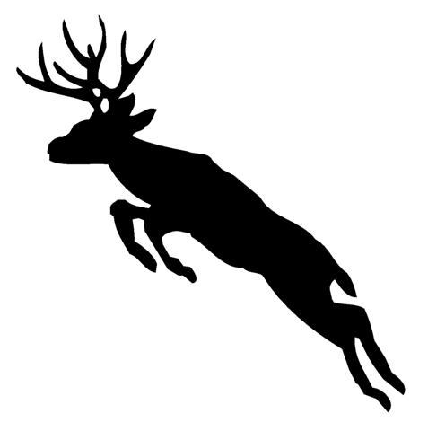 477x480 Deer Jumping Silhouette Decal Sticker