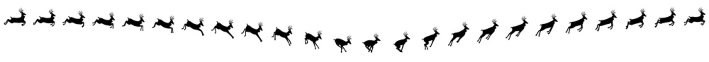 2727x240 Deer Running And Jumping Animation Sprite Sheets, Reindeer, Deer