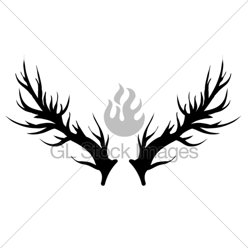 500x500 Deer Horns Silhouette Isolated Gl Stock Images