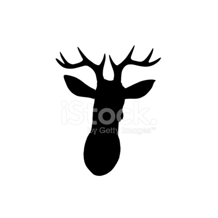 440x440 Black Deer Head Silhouette On White Background Stock Photos