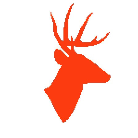 448x448 Deer Silhouette Cross Stitch Pattern, Deer Head Crossstitch Pdf