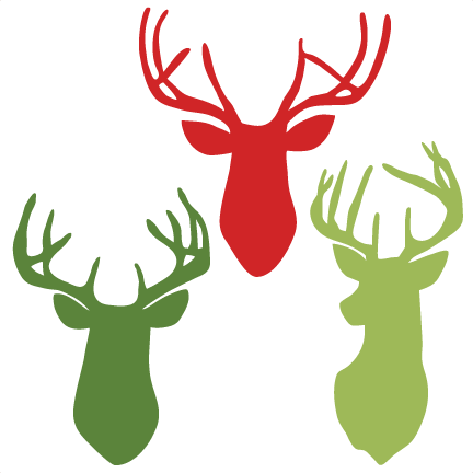 432x432 Deer Heads Svg Scrapbook Cut File Cute Clipart Files