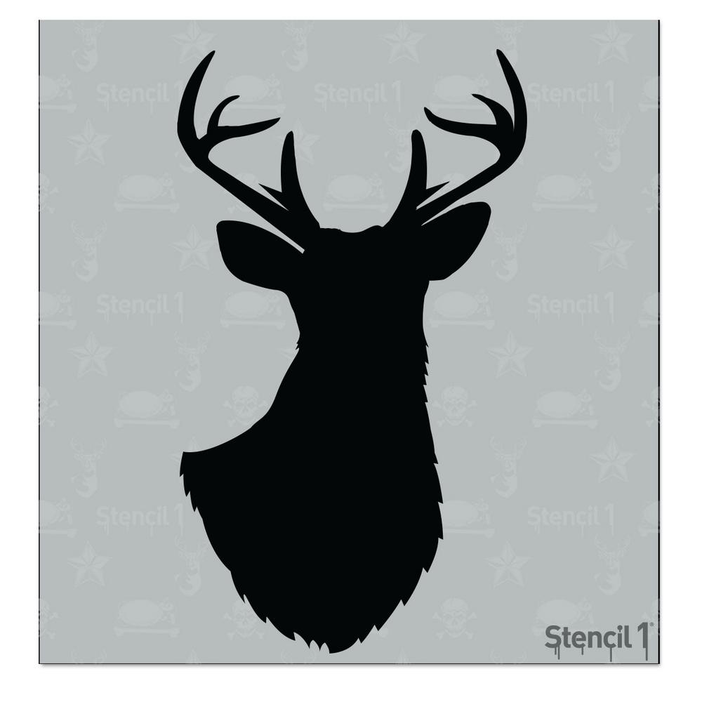 1000x1000 Stencil1 Antlered Deer Silhouette Small Stencil S1 01 Deer Sil S