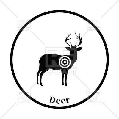 400x400 Deer Silhouette With Target Icon Royalty Free Vector Clip Art